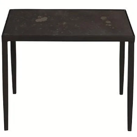 Square End Table with Inset Bronze Mirror Glass Top